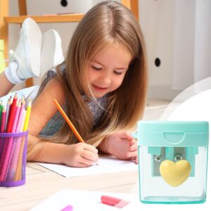 Darzheoy Pencil Sharpeners, Pencil Sharpeners Manual, Holes Compact Colored Handheld Pencil Sharpener with Lid for Home Office - Image 71