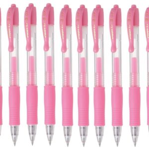 Pilot G2 Retractable Pastel Gel Ink Rollerball Pens, Fine Point 0.7mm, Pink, 12 Count