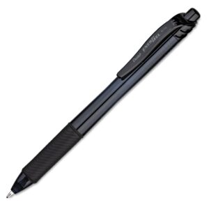 Pentel EnerGel-X Retractable Roller Gel Pen 1mm Trans Black Barrel Black Ink Dozen BL110A