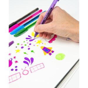 Zebra Doodlerz Gel Stick Pen, Bold Point, 1.0mm, Assorted Neon Colors, 10 Pack - Image 3