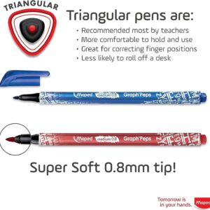 Maped Graph'Peps Medium Tip Triangular Felt Pens in Reusable Case - 12 Colors, Multi-Color - Image 3