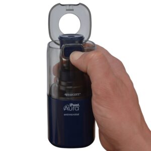 Westcott Aura Battery Pencil Sharpener, Titanium, Anti-Microbial, Office, Blue, 1-Count, New. - Image 8