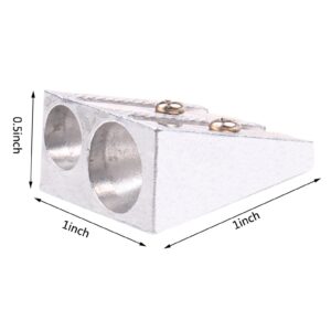 TALKVE Manual Pencil Sharpeners with Dual Hole, Silver - Image 3