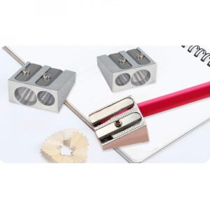 TALKVE Manual Pencil Sharpeners with Dual Hole, Silver - Image 4