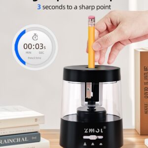 Zmol Electric Pencil Sharpener, Small Battery Operated Pencil Sharpeners, Classroom/Home, Black - Image 5