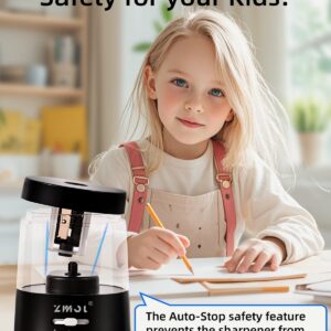 Zmol Electric Pencil Sharpener, Small Battery Operated Pencil Sharpeners, Classroom/Home, Black - Image 9