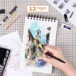 Nicpro 35PCS Metal Mechanical Pencils Set, Art Drafting Pencil 0.5, 0.7, 0.9 mm & 3PCS 2mm Graphite Lead Refills, Eraser, Sharpener, Case - Image 5