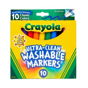 Crayola Ultra-Clean Washable Broad Line Markers, 10 Ct, School Supplies, Classroom Essentials for Teachers, Gift, 3+ - Image 9