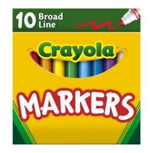 Crayola Broad Line Markers, 10 Ct Classic Colors, School Supplies for Teachers and Kids, Classroom Essentials, 3+ - Image 5