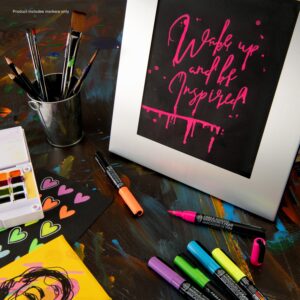 Royal & Langnickel - 6pc Artist Chalk Markers with Brush Tips, Neon Colors - Image 4