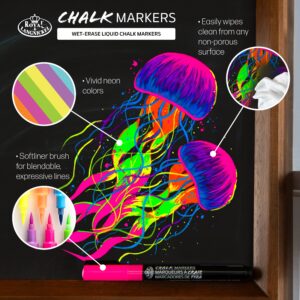 Royal & Langnickel - 6pc Artist Chalk Markers with Brush Tips, Neon Colors - Image 5