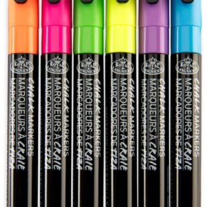 Royal & Langnickel - 6pc Artist Chalk Markers with Brush Tips, Neon Colors - Image 6