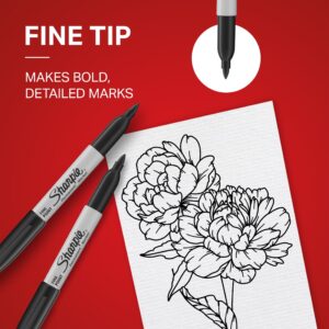 Sharpie Permanent Markers, Fine Point, Black, 2 Count - Image 3