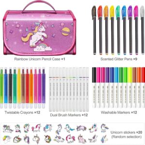 Huge Wave 45 Piece Fruit Scented Markers Set with Unicorn Pencil Case, Art Supplies - Image 6
