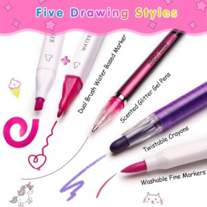 Huge Wave 45 Piece Fruit Scented Markers Set with Unicorn Pencil Case, Art Supplies - Image 7