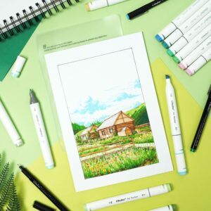 Ohuhu 60-Color Alcohol Markers, Dual Tip Chisel & Fine, with Colorless Blender, Oahu Series - Image 9
