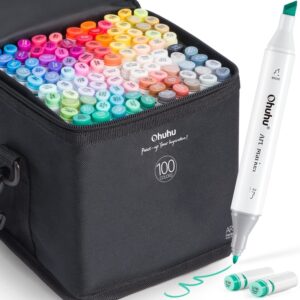 Ohuhu 60-Color Alcohol Markers, Dual Tip Chisel & Fine, with Colorless Blender, Oahu Series - Image 14