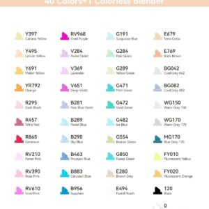 Ohuhu 60-Color Alcohol Markers, Dual Tip Chisel & Fine, with Colorless Blender, Oahu Series - Image 19