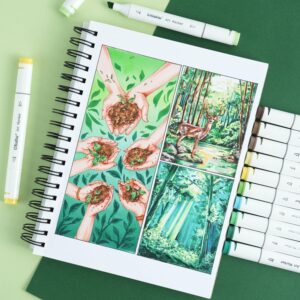 Ohuhu 60-Color Alcohol Markers, Dual Tip Chisel & Fine, with Colorless Blender, Oahu Series - Image 21