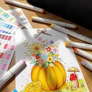Ohuhu 60-Color Alcohol Markers, Dual Tip Chisel & Fine, with Colorless Blender, Oahu Series - Image 23