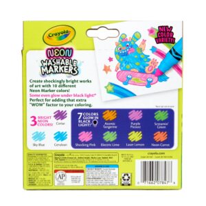 Crayola Neon Marker Set (10ct), Art Markers for Kids, 7 Glow in the Dark Marker Colors, Broad Line, Gift for Kids, Ages 3+ - Image 3