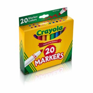 Crayola Broad Line Markers, 20 Ct Classic Colors, School Supplies for Teachers and Kids, Classroom Supplies - Image 6