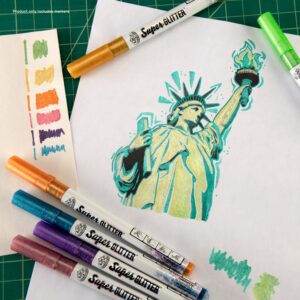 Royal & Langnickel - 6pc 1MM Super Glitter Marker Set, Primary Colors - Image 4