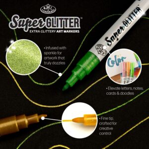 Royal & Langnickel - 6pc 1MM Super Glitter Marker Set, Primary Colors - Image 5