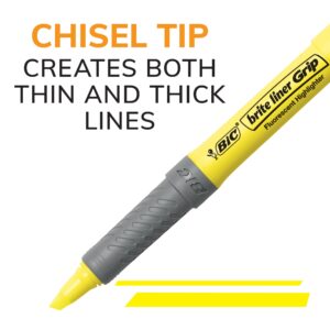 BIC Brite Liner Grip Yellow Highlighter, Chisel Tip, Yellow, Non-Toxic, 5-Pack - Image 6
