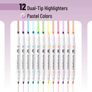 Mr. Pen- Dual Tip Highlighters, Pastel Colors, 12 Pack, Fine & Chisel Tip Highlighters Assorted Colors - Image 7