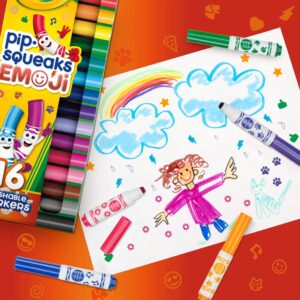 Crayola Pip-Squeaks Emoji Stamp Washable Markers, 16 Count - Image 6