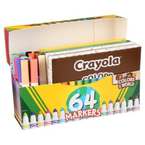 Crayola Broad Line Markers with Colors of The World, 64 Ct, Back to School Supplies, Child - Image 4