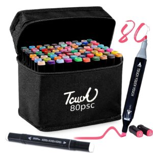 FABULAS 80 Colors Alcohol Markers Brush Tip, Dual Tip Permanent Art Markers for Adults Coloring Sketching Drawing
