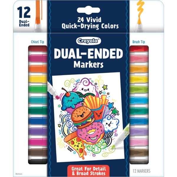 Crayola Dual Chisel Tip & Brush Markers, Art Markers, Gifts for Teens, 12ct Crayola Dual Chisel Tip & Brush Markers, Art Markers, Gifts for Teens, 12ct