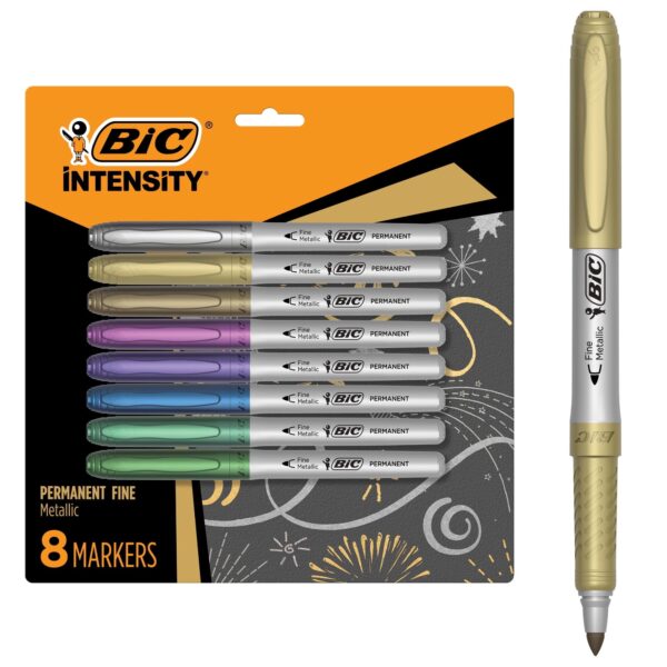 BIC Marking Permanent Marker, Metallic, Fine Point, Assorted Colors, 8-Count BIC Marking Permanent Marker, Metallic, Fine Point, Assorted Colors, 8-Count