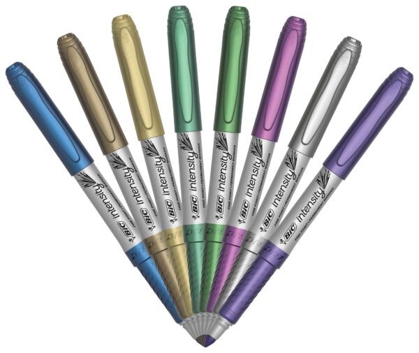 BIC Marking Permanent Marker, Metallic, Fine Point, Assorted Colors, 8-Count