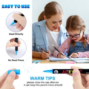 Scidweet Acrylic Paint Markers Set, 24 Pcs Dual Tip Dual Color Paint Pens Fine Needlepoint Marker Arts and Crafts Supplies Kit - Image 6