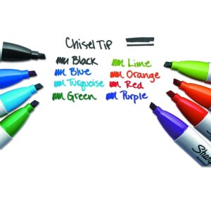 Sharpie Permanent Markers, Chisel Tip, Assorted Colors, 8 Count - Image 4