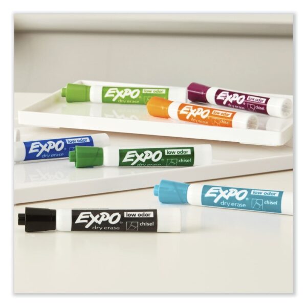 Expo Low-Odor Dry Erase Chisel Tip Markers – Chisel Marker Point Style – Assorted – 36 / Box