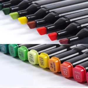 80 Colors Alcohol Based Markers Brush Tip,MIKOUJOS Double Tip Paint Pens Art Marker Set for Adult Coloring Drawing - Image 6