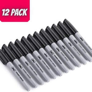Mr. Pen- Permanent Markers, 12 Pack, Black, Fine Tip, Black Markers, Marker Set, Fine Tip Markers - Image 6
