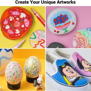 Ohuhu 40 Colors Acrylic Paint Pens: Acrylic Paint Markers for Easter Eggs Rock Painting DIY Water-Based Paint Markers for Stone Wood Glass Ceramic Fabric Canvas Plastic Metal - Image 6