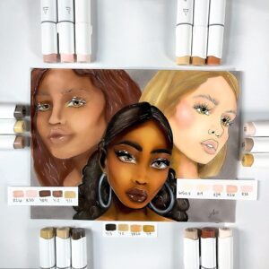 Ohuhu Alcohol Markers Skin Tone 36 Portrait Colors - Refillable Ink - Brush & Chisel Dual Tips - Image 6