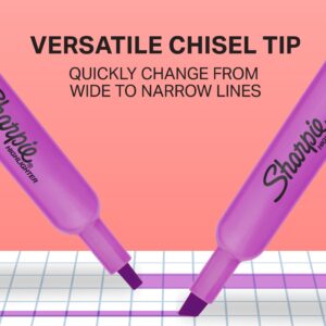 Sharpie Tank Style Highlighters, Chisel Tip, Assorted Colors, 12 Count
