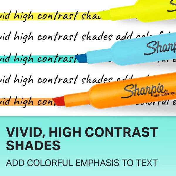 Sharpie Tank Style Highlighters, Chisel Tip, Assorted Colors, 12 Count
