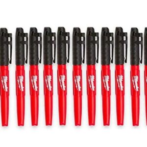Milwaukee Inkzall Point Markers, Fine, Black (12 Pack, Black) - Image 1