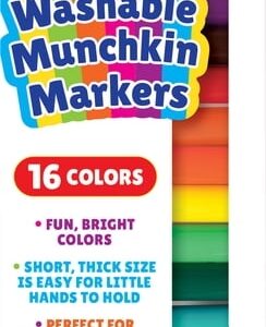 Studio Series Jr. Washable Munchkin Markers (Set of 16 Easy-To-Clean, Water-Soluble Colors), (Hardcover) - Image 1