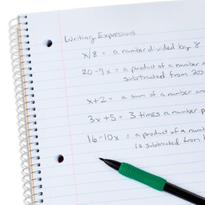 Pen + Gear Wide Ruled 1-Subject Notebook with Inside Pockets, 9" x 11", Green, 100 Heavyweight Sheets - Image 4