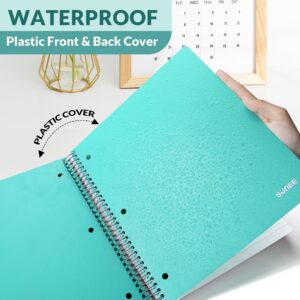 SUNEE 5 Subject College Ruled Spiral Notebook, 400 Pages, 8.5 x 11 Inches, Black - Image 18