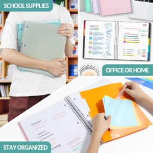 SUNEE 5 Subject College Ruled Spiral Notebook, 400 Pages, 8.5 x 11 Inches, Black - Image 19